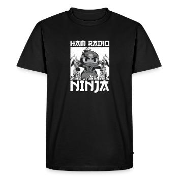 Ham Radio Ninja Signal Radio Amateurs Frequency Ne - Men's Premium Organic T-Shirt - black - Front - Nico (187cm)