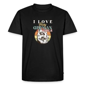 Funny German Shepherd Dog Quote I Love Hairy - Men's Premium Organic T-Shirt - black - Front - Nico (187cm)