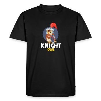 Knight Owl Ornithologue nocturne Oiseaux De Proie - T-shirt Premium bio Homme - noir - Devant - Nico (187cm)