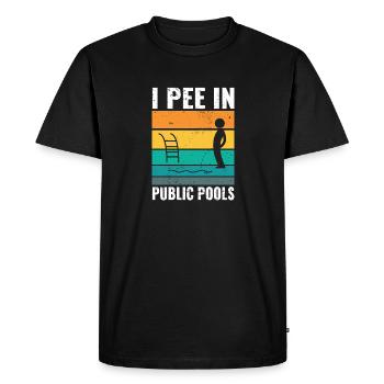 I Pee In Pools Funny Peeing In Pools Humor - Männer Premium Bio T-Shirt - Schwarz - Vorne - Nico (187cm)
