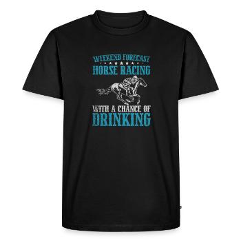Prévisions de week-end Courses de chevaux - T-shirt Premium bio Homme - noir - Devant - Nico (187cm)