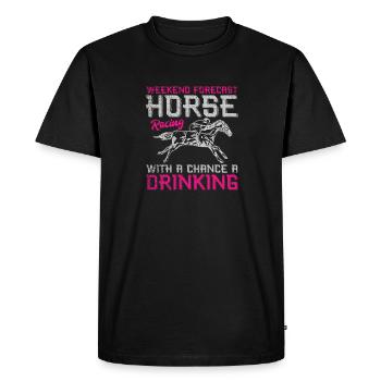 Prévisions de week-end Courses de chevaux - T-shirt Premium bio Homme - noir - Devant - Nico (187cm)