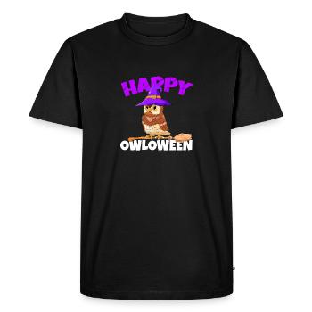 Happy Owloween Nocturnal Bird Owl Lover Birds Of P - T-shirt Premium bio Homme - noir - Devant - Nico (187cm)