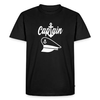 Capitaine de navire Bateau Bateau Bateau Ancre Idée cadeau - T-shirt Premium bio Homme - noir - Devant - Nico (187cm)
