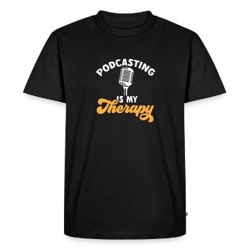 Podcasteur Podcast - T-shirt Premium bio Homme - noir - Devant - Nico (187cm)