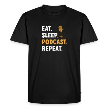 Podcasteur Podcast - T-shirt Premium bio Homme - noir - Devant - Nico (187cm)