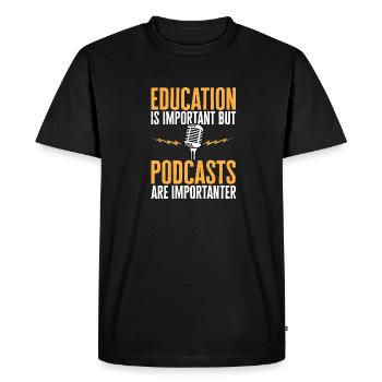 Podcasteur Podcast - T-shirt Premium bio Homme - noir - Devant - Nico (187cm)