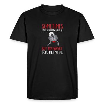 Graupapagei Perroquet gris d’Afrique Papagei - T-shirt Premium bio Homme - noir - Devant - Nico (187cm)