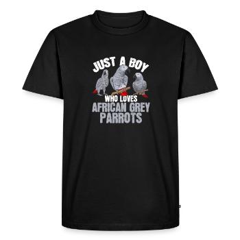 Graupapagei Perroquet gris d’Afrique Papagei - T-shirt Premium bio Homme - noir - Devant - Nico (187cm)