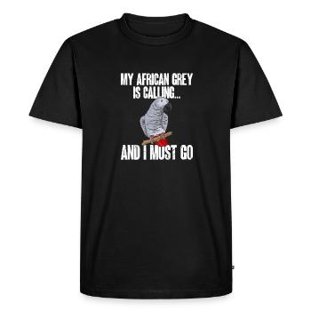 Graupapagei Perroquet gris d’Afrique Papagei - T-shirt Premium bio Homme - noir - Devant - Nico (187cm)