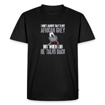 Graupapagei Perroquet gris d’Afrique Papagei - T-shirt Premium bio Homme - noir - Devant - Nico (187cm)