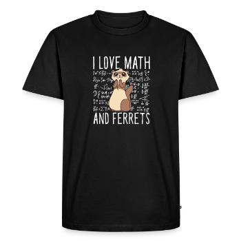 Cute I Love Math And Ferrets School Weasel Kids - Men's Premium Organic T-Shirt - black - Front - Nico (187cm)