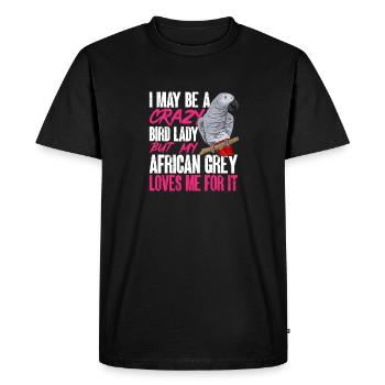 Graupapagei Perroquet gris d’Afrique Papagei - T-shirt Premium bio Homme - noir - Devant - Nico (187cm)