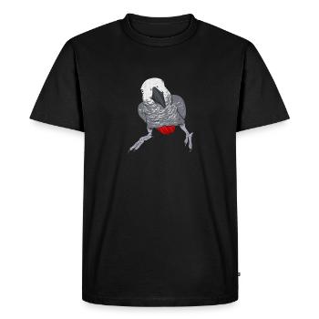 Graupapagei Perroquet gris d’Afrique Papagei - T-shirt Premium bio Homme - noir - Devant - Nico (187cm)
