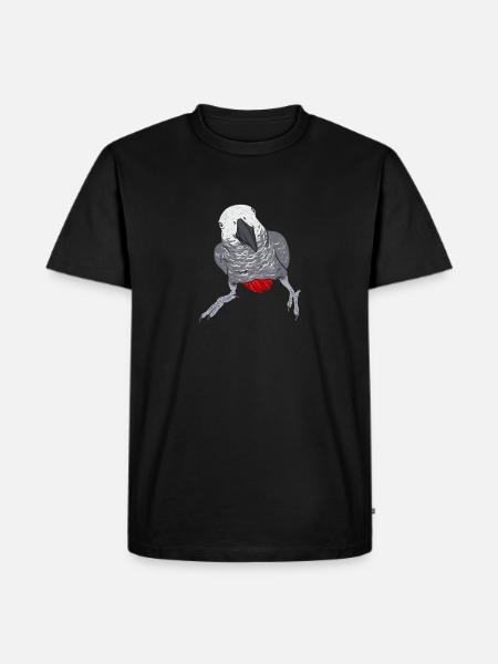 Graupapagei Perroquet gris d’Afrique Papagei - T-shirt Premium bio Homme - noir