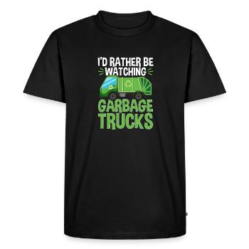 Camions à ordures, journée des ordures, collecte des ordures - T-shirt Premium bio Homme - noir - Devant - Nico (187cm)