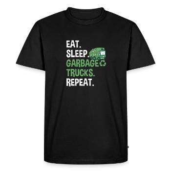 Camions à ordures, journée des ordures, collecte des ordures - T-shirt Premium bio Homme - noir - Devant - Nico (187cm)