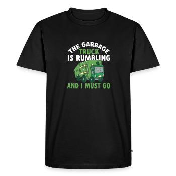 Camions à ordures, journée des ordures, collecte des ordures - T-shirt Premium bio Homme - noir - Devant - Nico (187cm)