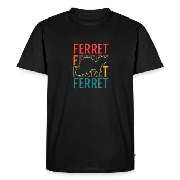 Furet Rétro Belette Mignon Vintage - T-shirt Premium bio Homme - noir - Devant - Nico (187cm)