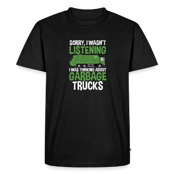 Camions à ordures, journée des ordures, collecte des ordures - T-shirt Premium bio Homme - noir - Devant - Nico (187cm)
