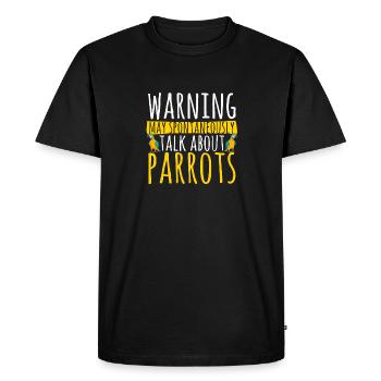 Ara à poitrine jaune Perroquet bleu et ara jaune - T-shirt Premium bio Homme - noir - Devant - Nico (187cm)