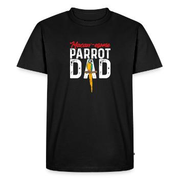 Ara à poitrine jaune Perroquet bleu et ara jaune - T-shirt Premium bio Homme - noir - Devant - Nico (187cm)