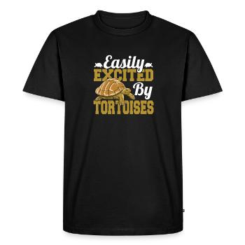 Turtle Lover Funny Easily Excited By Tortoises Rep - Men's Premium Organic T-Shirt - black - Front - Nico (187cm)