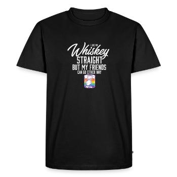 LGBT fier allié J’aime mon whisky hétéro gay - T-shirt Premium bio Homme - noir - Devant - Nico (187cm)
