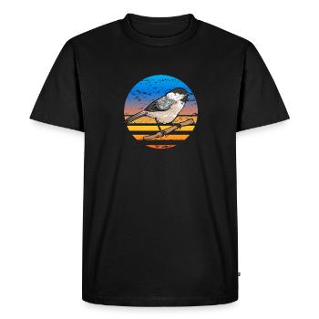 Observation des oiseaux mésanges - T-shirt Premium bio Homme - noir - Devant - Nico (187cm)