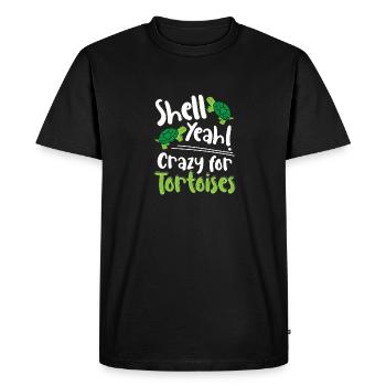Reptile Turtle Funny Shell yes Crazy For Tortoise - Men's Premium Organic T-Shirt - black - Front - Nico (187cm)