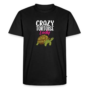 Crazy Tortoise Lady Tortoises Mom Women Turtle - Men's Premium Organic T-Shirt - black - Front - Nico (187cm)