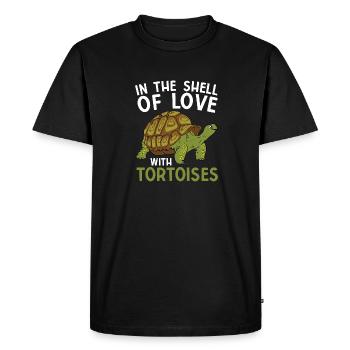 Dans la coquille de l’amour avec les tortues Tortue reptile - T-shirt Premium bio Homme - noir - Devant - Nico (187cm)