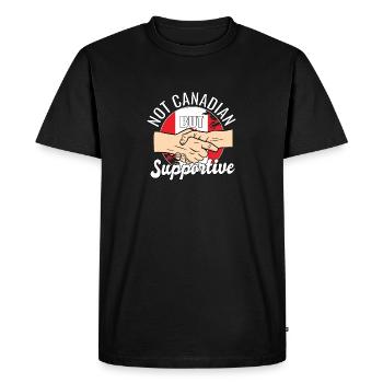 Pas canadien, mais un voyageur de campagne solidaire - T-shirt Premium bio Homme - noir - Devant - Nico (187cm)