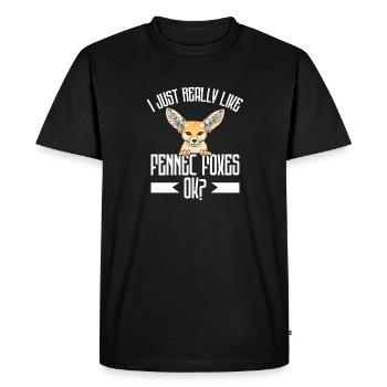 Fennek Renard Fennec Renard Renard du désert - T-shirt Premium bio Homme - noir - Devant - Nico (187cm)