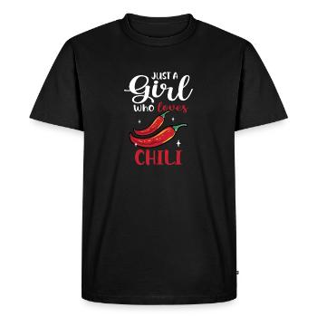 Nourriture épicée chaude poivron rouge femmes juste une fille qui lo - T-shirt Premium bio Homme - noir - Devant - Nico (187cm)