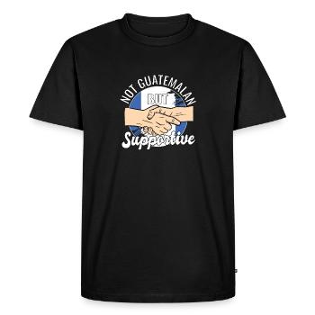 Pas guatémaltèque mais un voyageur de campagne solidaire - T-shirt Premium bio Homme - noir - Devant - Nico (187cm)