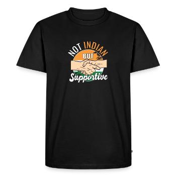 Pas indien mais un voyageur de pays favorable Inde - T-shirt Premium bio Homme - noir - Devant - Nico (187cm)