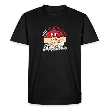 Pas indonésien mais un voyageur de campagne solidaire - T-shirt Premium bio Homme - noir - Devant - Nico (187cm)