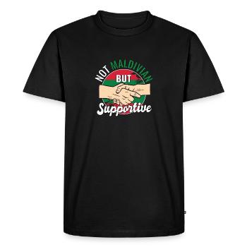 Pas maldivien mais un voyageur de campagne solidaire - T-shirt Premium bio Homme - noir - Devant - Nico (187cm)