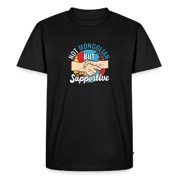 Pas mongol mais un voyageur de campagne solidaire - T-shirt Premium bio Homme - noir - Devant - Nico (187cm)