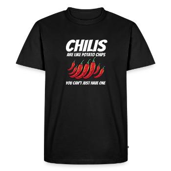 Les piments sont comme des croustilles que vous ne pouvez pas simplement avoir o - T-shirt Premium bio Homme - noir - Devant - Nico (187cm)