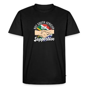 Pas sud-africain mais soutenant le voyageur du Sud - T-shirt Premium bio Homme - noir - Devant - Nico (187cm)