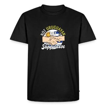 Pas uruguayen mais voyageur de campagne solidaire - T-shirt Premium bio Homme - noir - Devant - Nico (187cm)