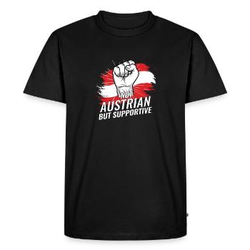 Not Austrian But Supportive Austria Flag Country - Men's Premium Organic T-Shirt - black - Front - Nico (187cm)