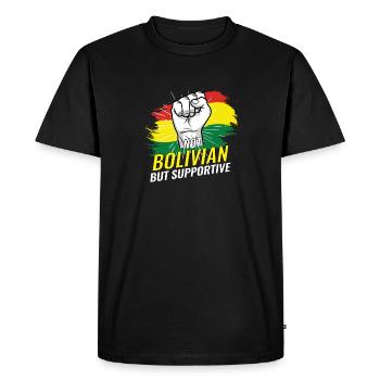 Pas bolivien mais favorable à la Bolivie Pays drapeau - T-shirt Premium bio Homme - noir - Devant - Nico (187cm)