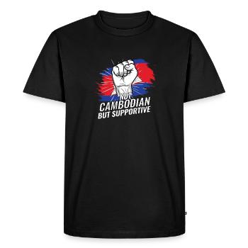 Pas cambodgien mais un drapeau cambodgien de soutien - T-shirt Premium bio Homme - noir - Devant - Nico (187cm)