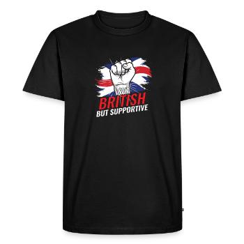 Pays du drapeau britannique mais supoortif - T-shirt Premium bio Homme - noir - Devant - Nico (187cm)