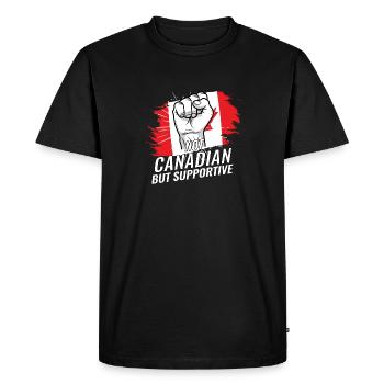 Not Canadian But Supportive Canada Flag Country - Men's Premium Organic T-Shirt - black - Front - Nico (187cm)