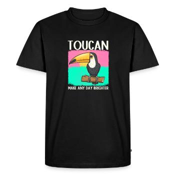Toucan Bird Rainforest - Men's Premium Organic T-Shirt - black - Front - Nico (187cm)