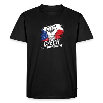 Pas tchèque mais favorable au drapeau de la République tchèque - T-shirt Premium bio Homme - noir - Devant - Nico (187cm)